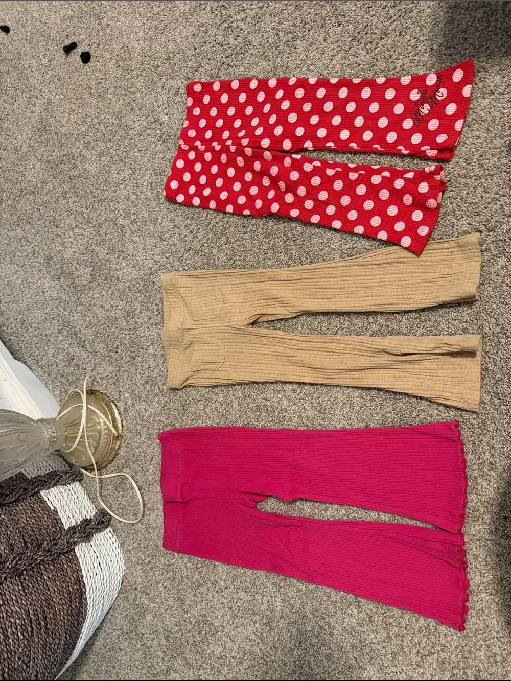 Children's Ribbed Bell Bottoms - Pink (3T Bundle)